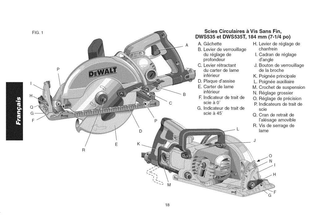 DeWalt DWS535T instruction manual FIG1 