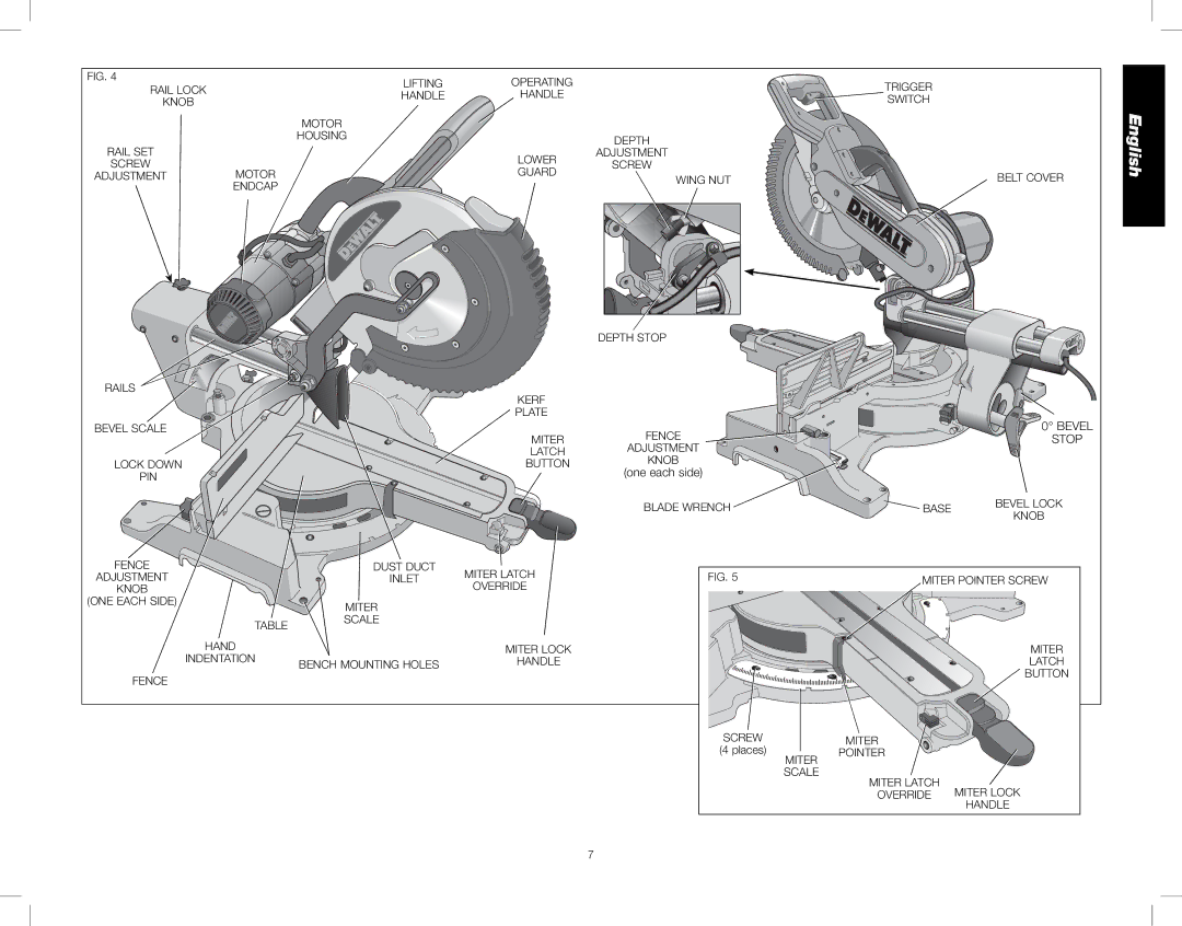 DeWalt DWS782 instruction manual Lifting Operating Trigger 