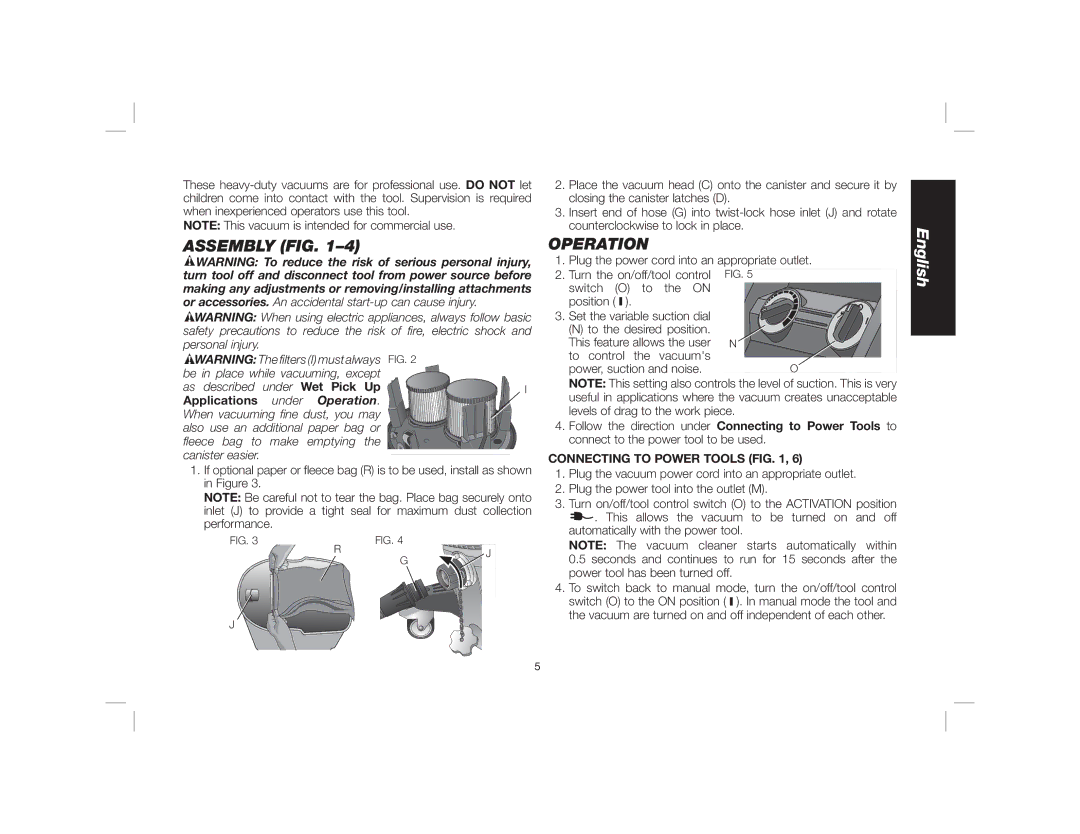 DeWalt Dwy102 instruction manual Assembly FIG, Applications under Operation, Connecting to Power Tools 