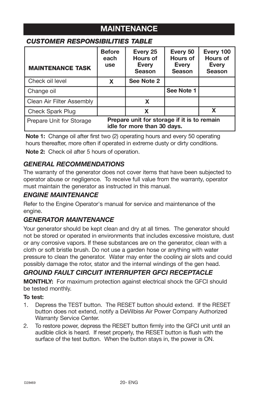 DeWalt H1000IS instruction manual Maintenance 