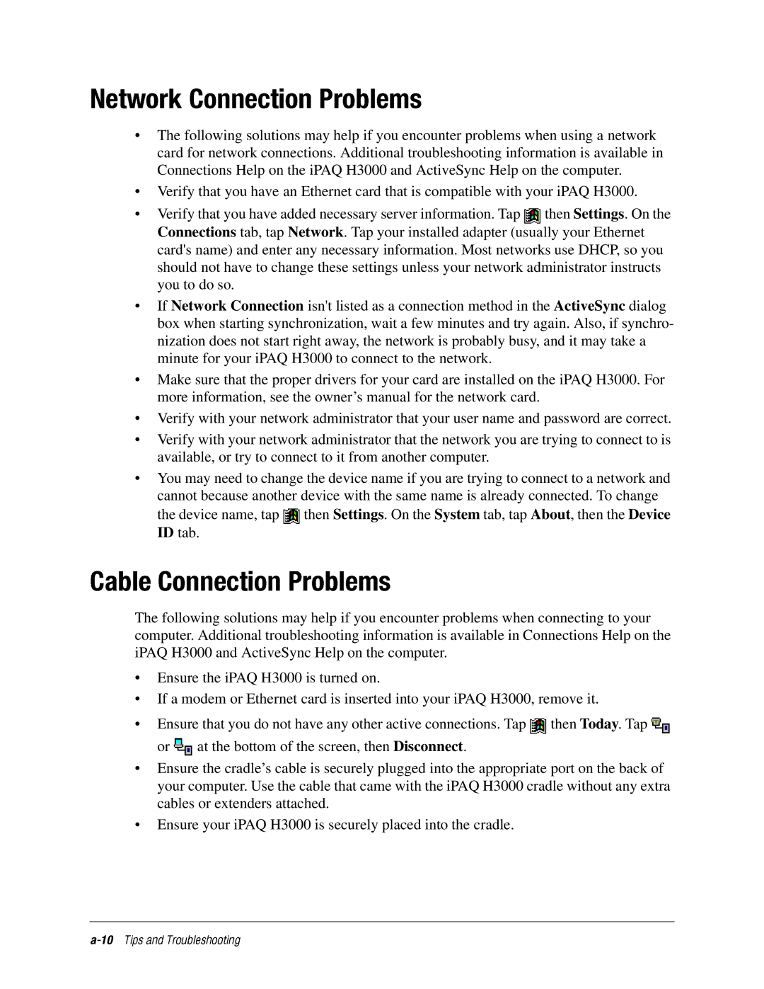 DeWalt IPAQ H3000 manual Problems 