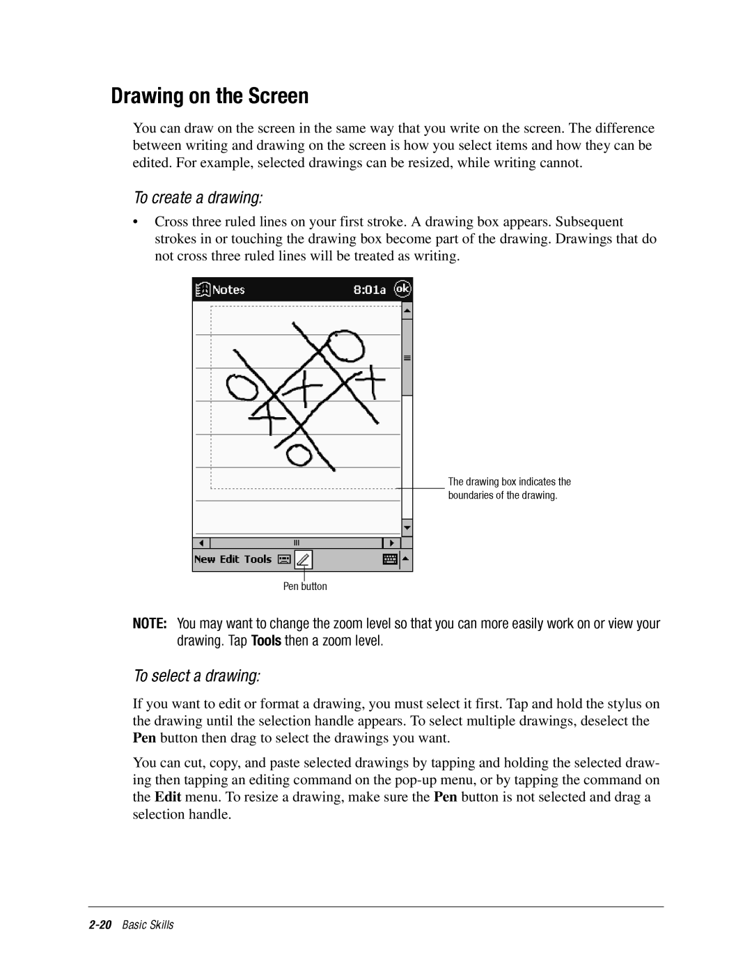 DeWalt IPAQ H3000 manual DrawingontheScreen 