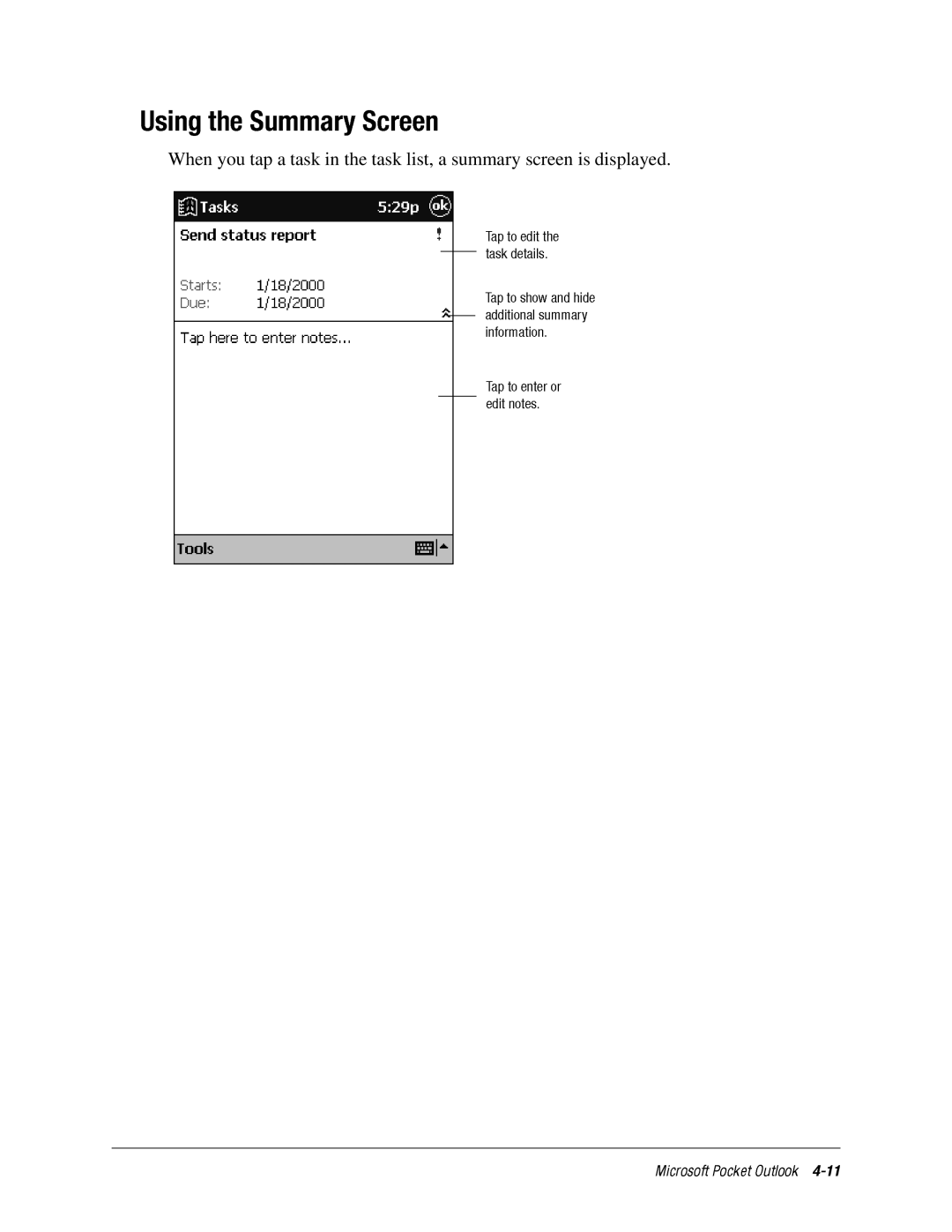 DeWalt IPAQ H3000 manual MicrosoftPocketOutlook4-11 