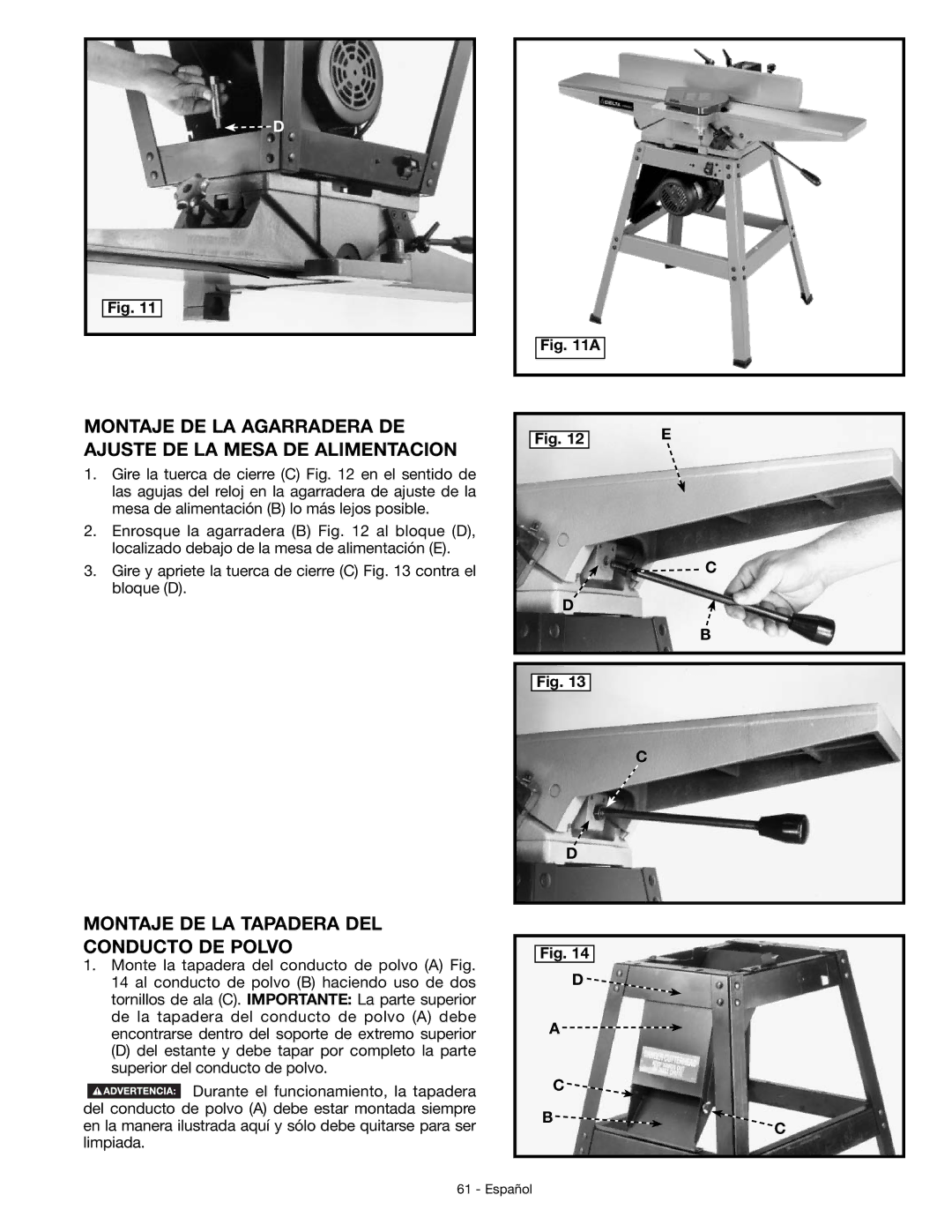 DeWalt JT360 instruction manual Montaje DE LA Tapadera DEL Conducto DE Polvo 