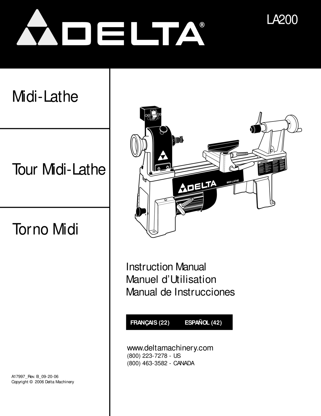 DeWalt LA200 instruction manual Midi-Lathe 