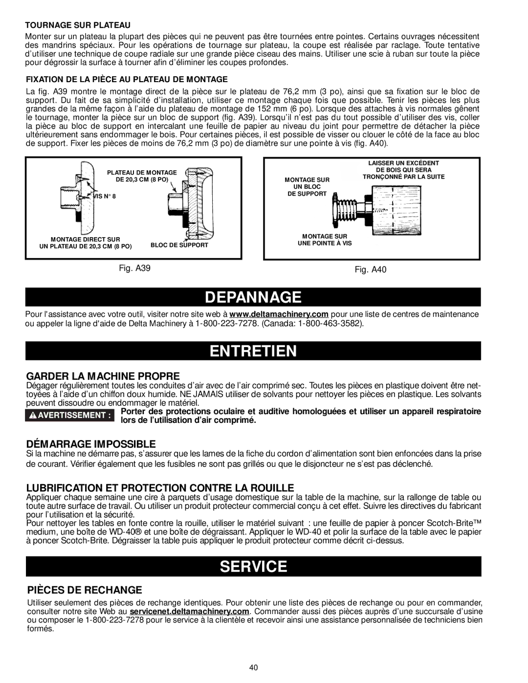 DeWalt LA200 instruction manual Depannage Entretien, Garder LA Machine Propre, Démarrage Impossible, Pièces DE Rechange 