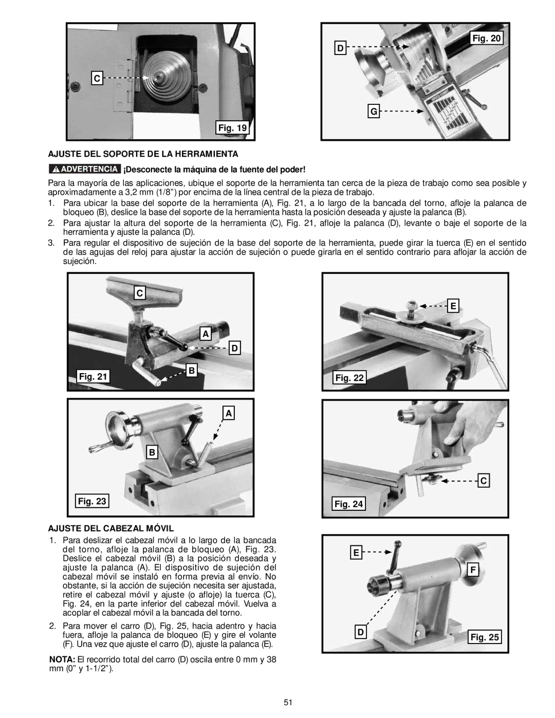 DeWalt LA200 instruction manual Ajuste DEL Soporte DE LA Herramienta, Ajuste DEL Cabezal Móvil 