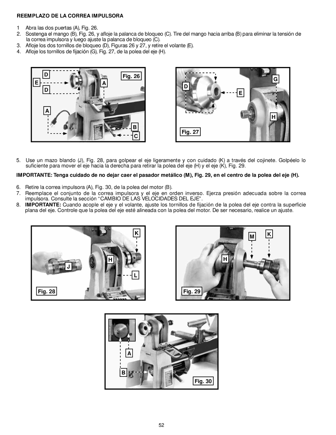 DeWalt LA200 instruction manual Reemplazo DE LA Correa Impulsora 