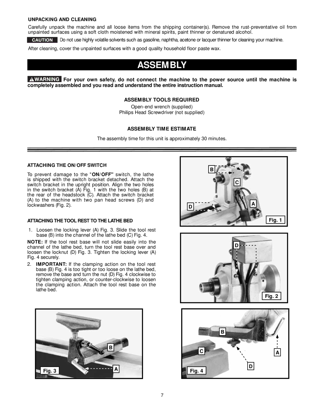 DeWalt LA200 instruction manual Assembly 