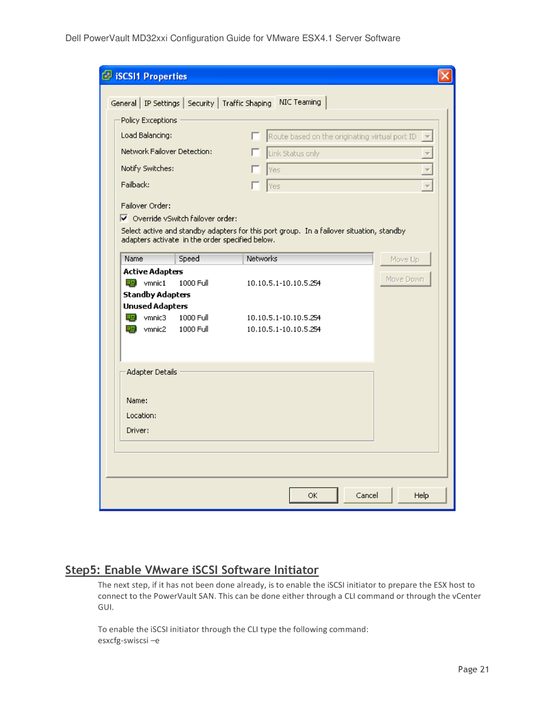 DeWalt MD3220I manual Enable VMware iSCSI Software Initiator 