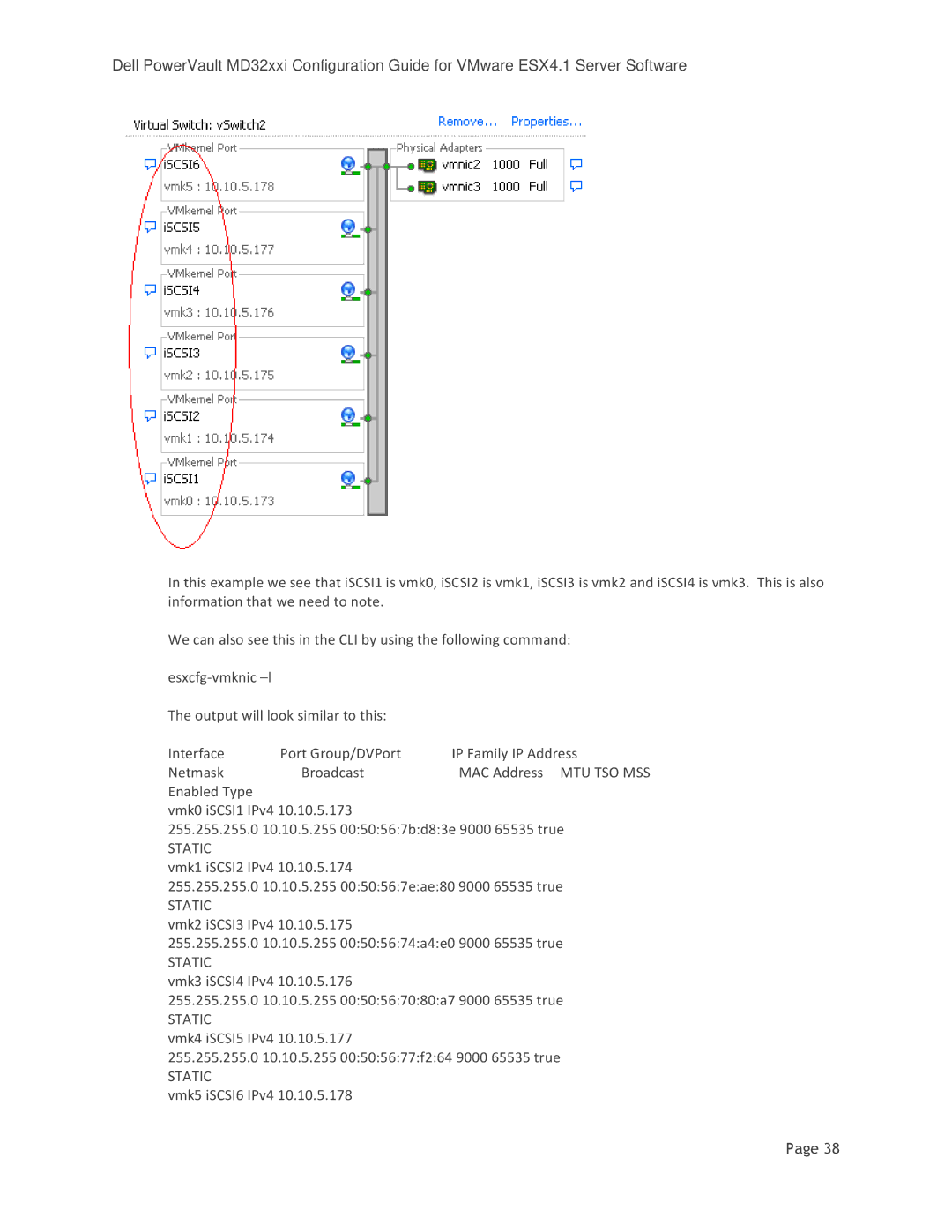 DeWalt MD3220I manual Vmk5 iSCSI6 IPv4 