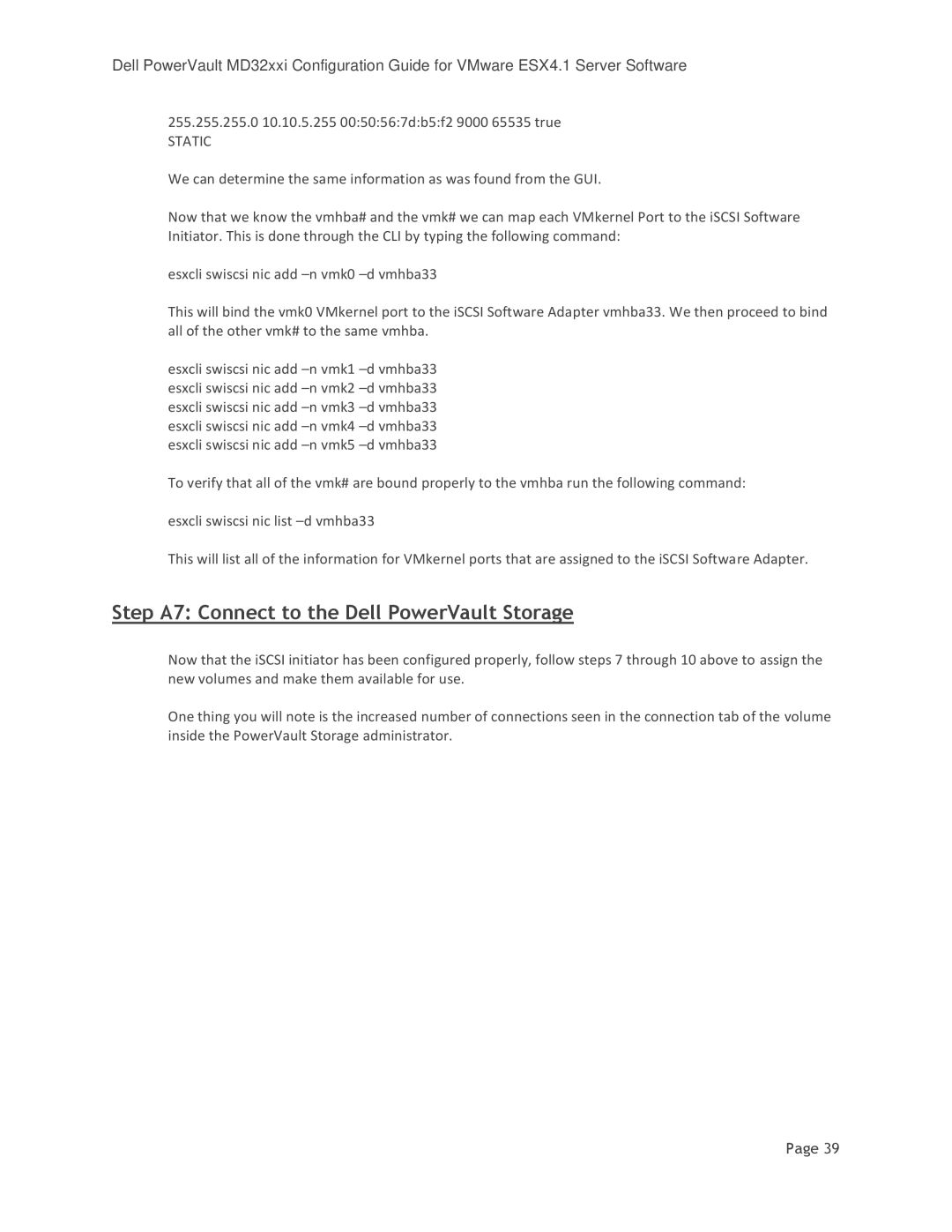 DeWalt MD3220I manual Step A7 Connect to the Dell PowerVault Storage 