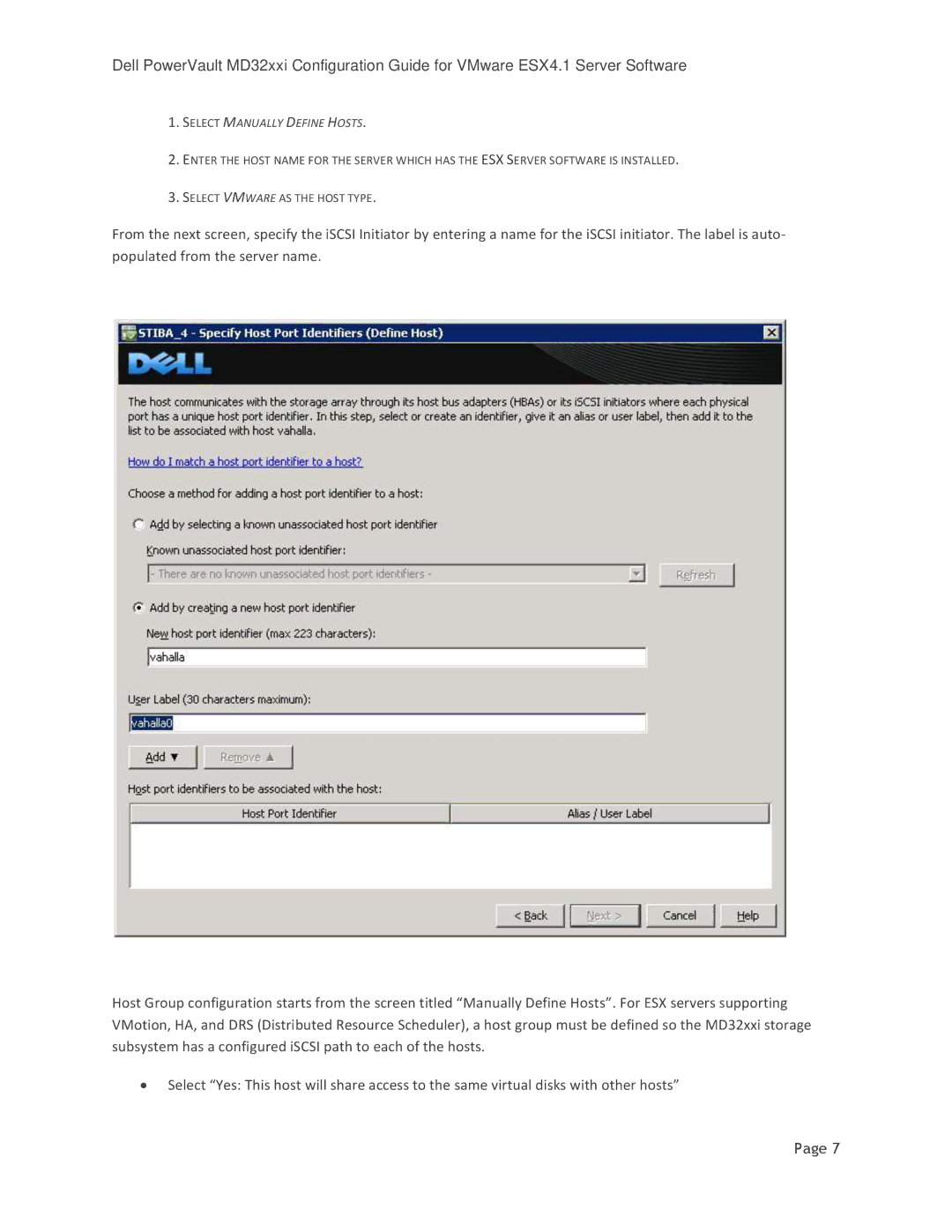 DeWalt MD3220I manual Select Manually Define Hosts 