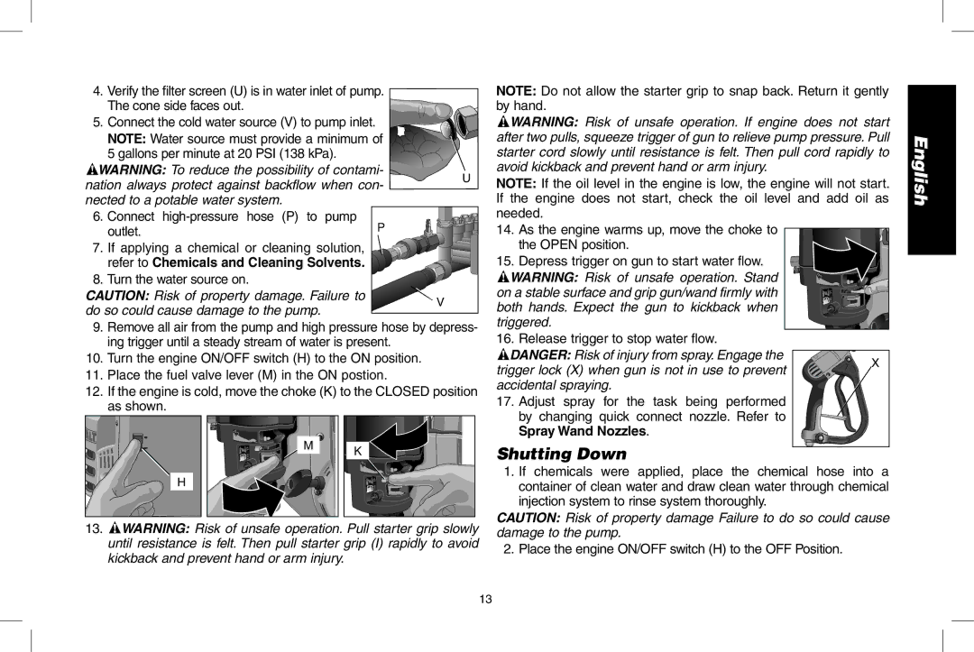 DeWalt DPD3000IC, N0003431 instruction manual Refer to Chemicals and Cleaning Solvents, Turn the water source on 