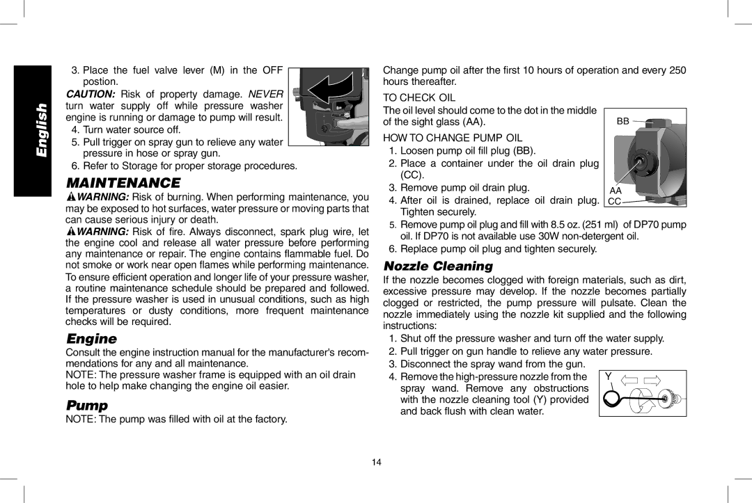 DeWalt N0003431, DPD3000IC instruction manual Maintenance, Engine Pump, To Check Oil, How To Change Pump Oil 