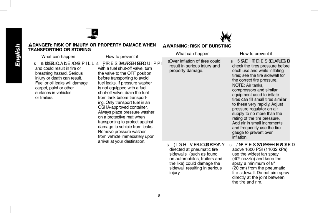 DeWalt N0003431, DPD3000IC instruction manual What can happen How to prevent it, Or trailers 