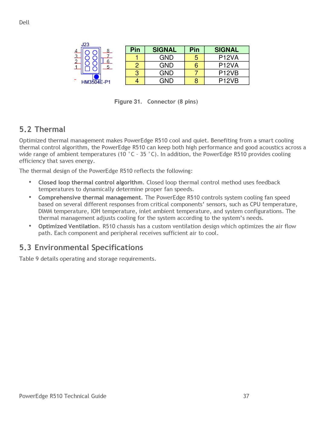 DeWalt R510 manual Thermal, Environmental Specifications 