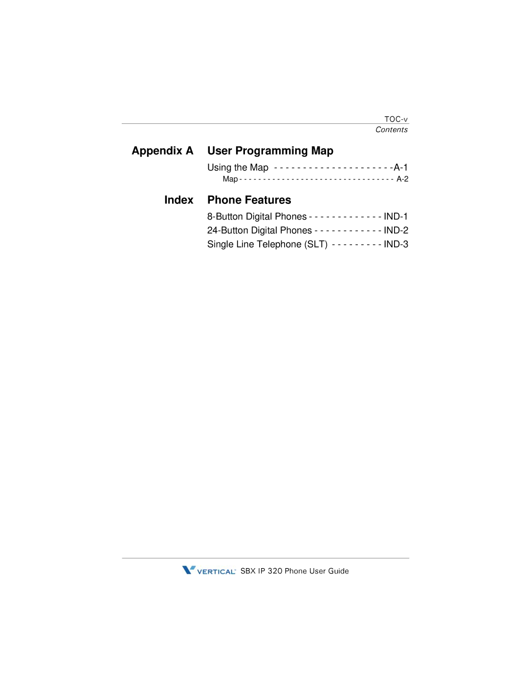 DeWalt SBX IP 320 manual Appendix a User Programming Map, Index Phone Features 