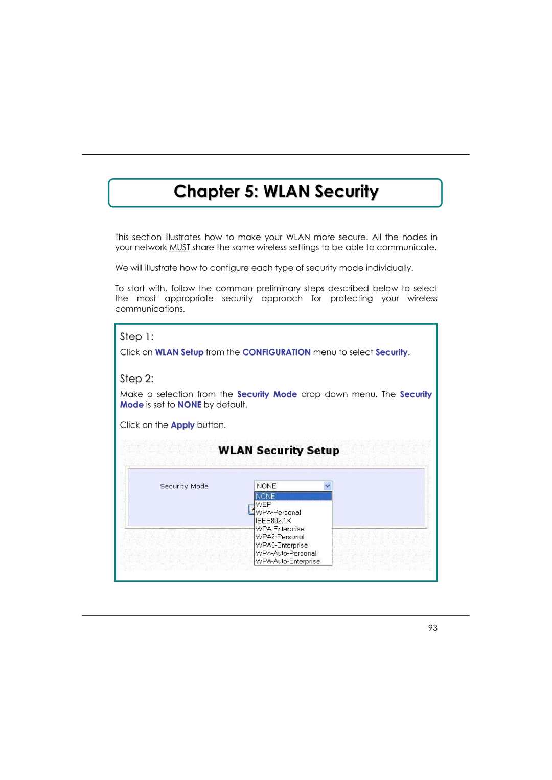 DeWalt WP54AG manual Wlan Security 