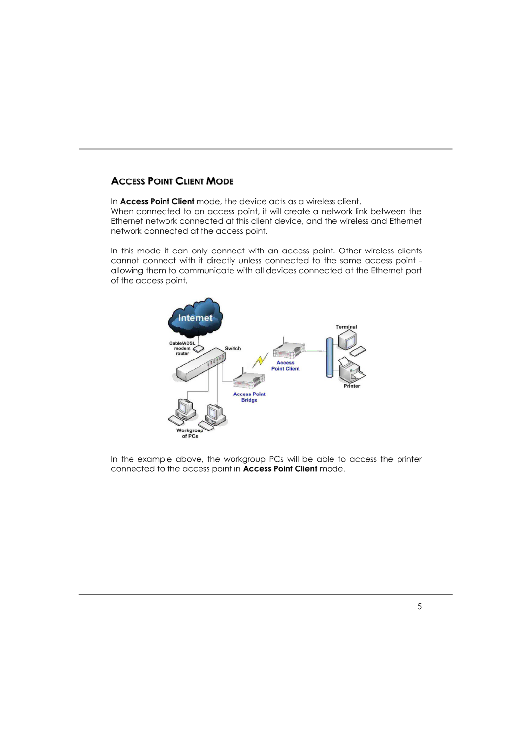 DeWalt WP54AG manual Access Point Client Mode 