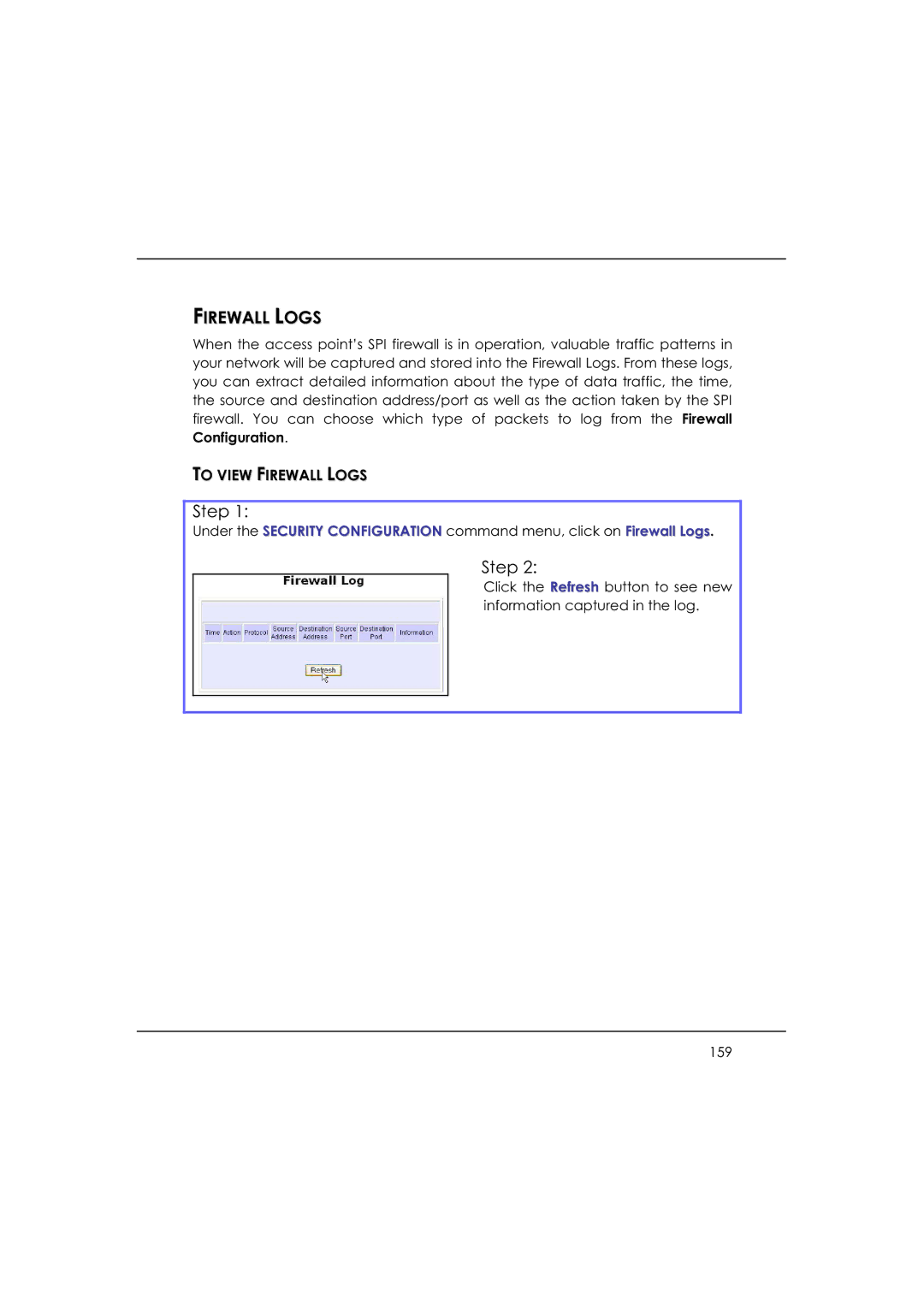 DeWalt WP54AG manual To View Firewall Logs 