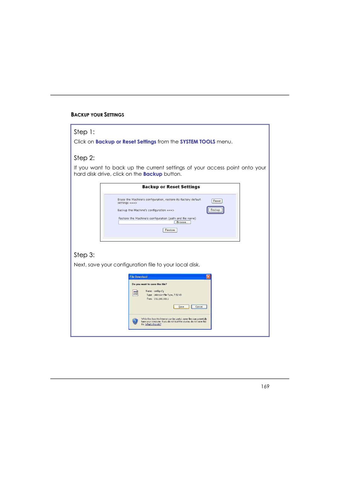 DeWalt WP54AG manual Next, save your configuration file to your local disk 169 