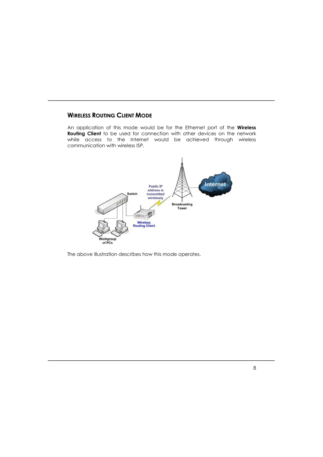 DeWalt WP54AG manual Wireless Routing Client Mode 