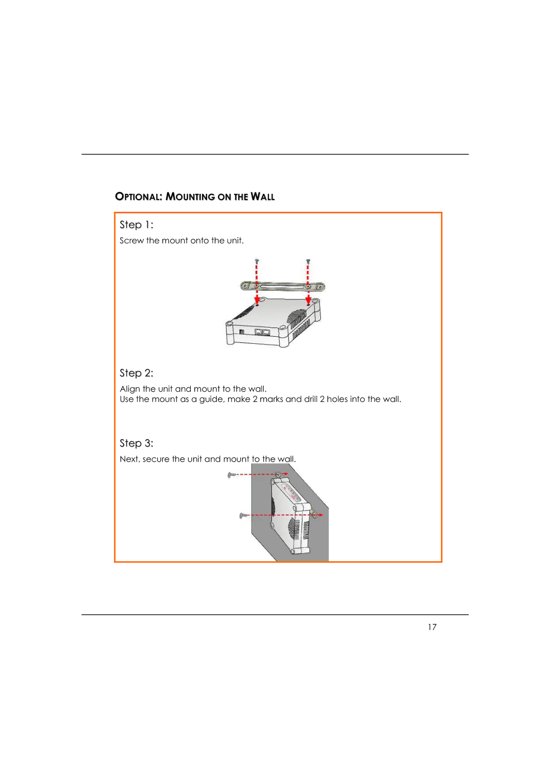 DeWalt WP54AG manual Optional Mounting on the Wall 