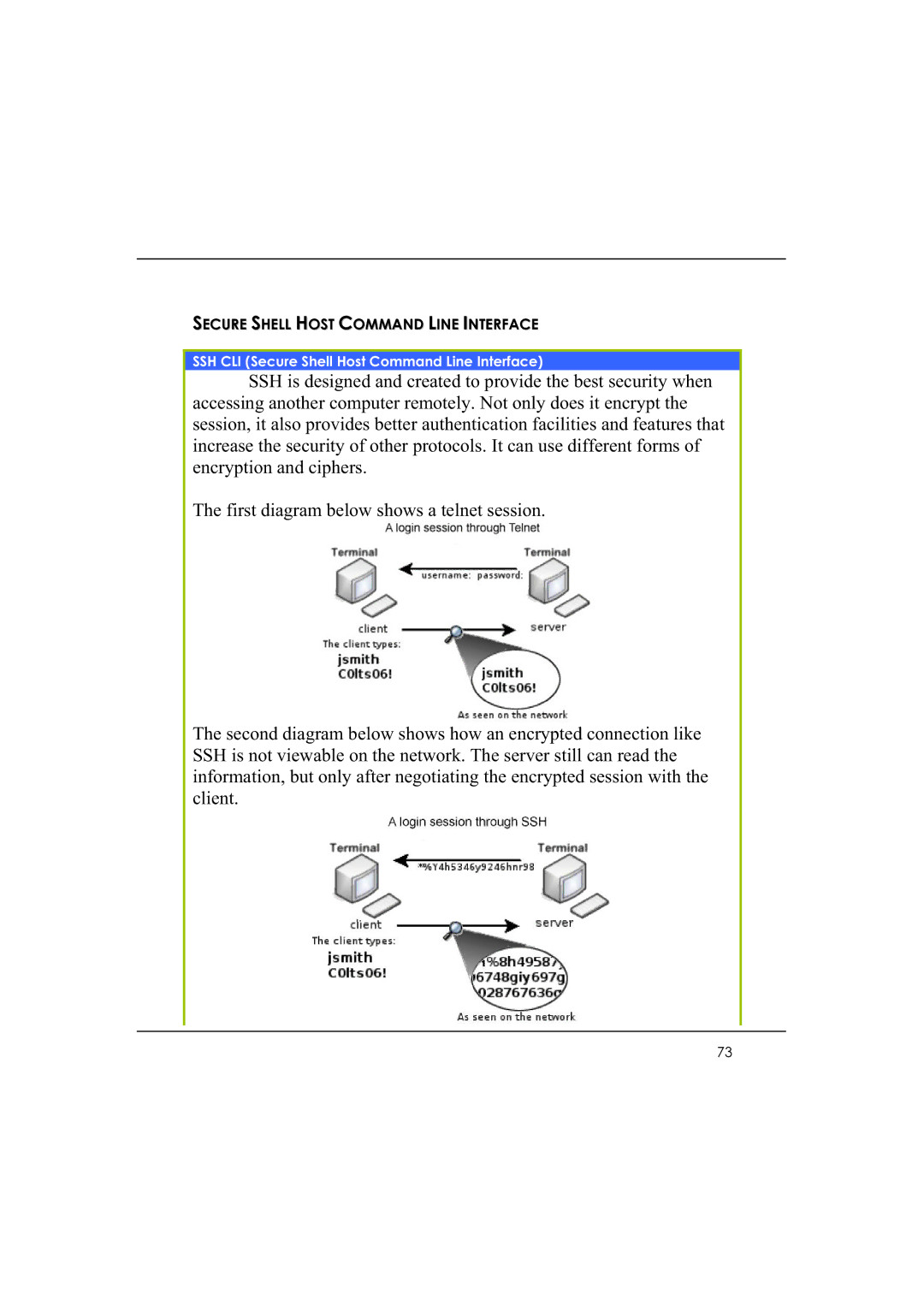 DeWalt WP54AG manual Secure Shell Host Command Line Interface 