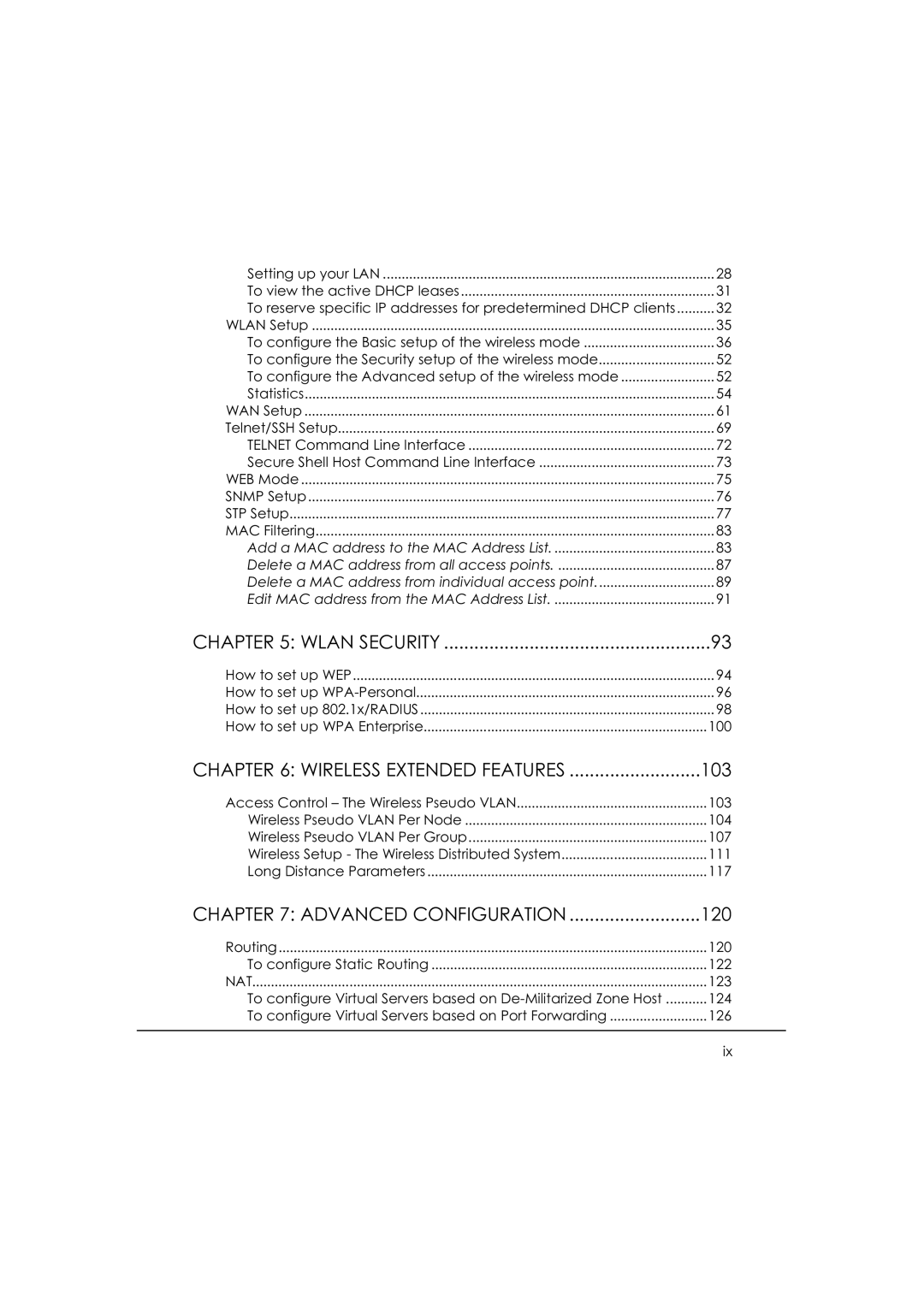 DeWalt WP54AG manual Wlan Security 