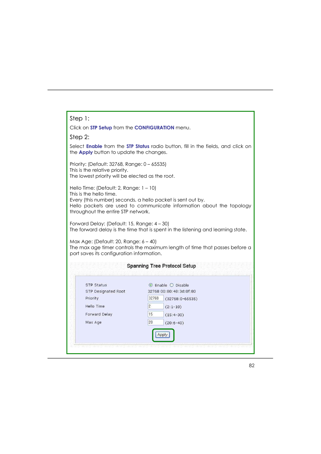 DeWalt WP54AG manual Click on STP Setup from the Configuration menu 