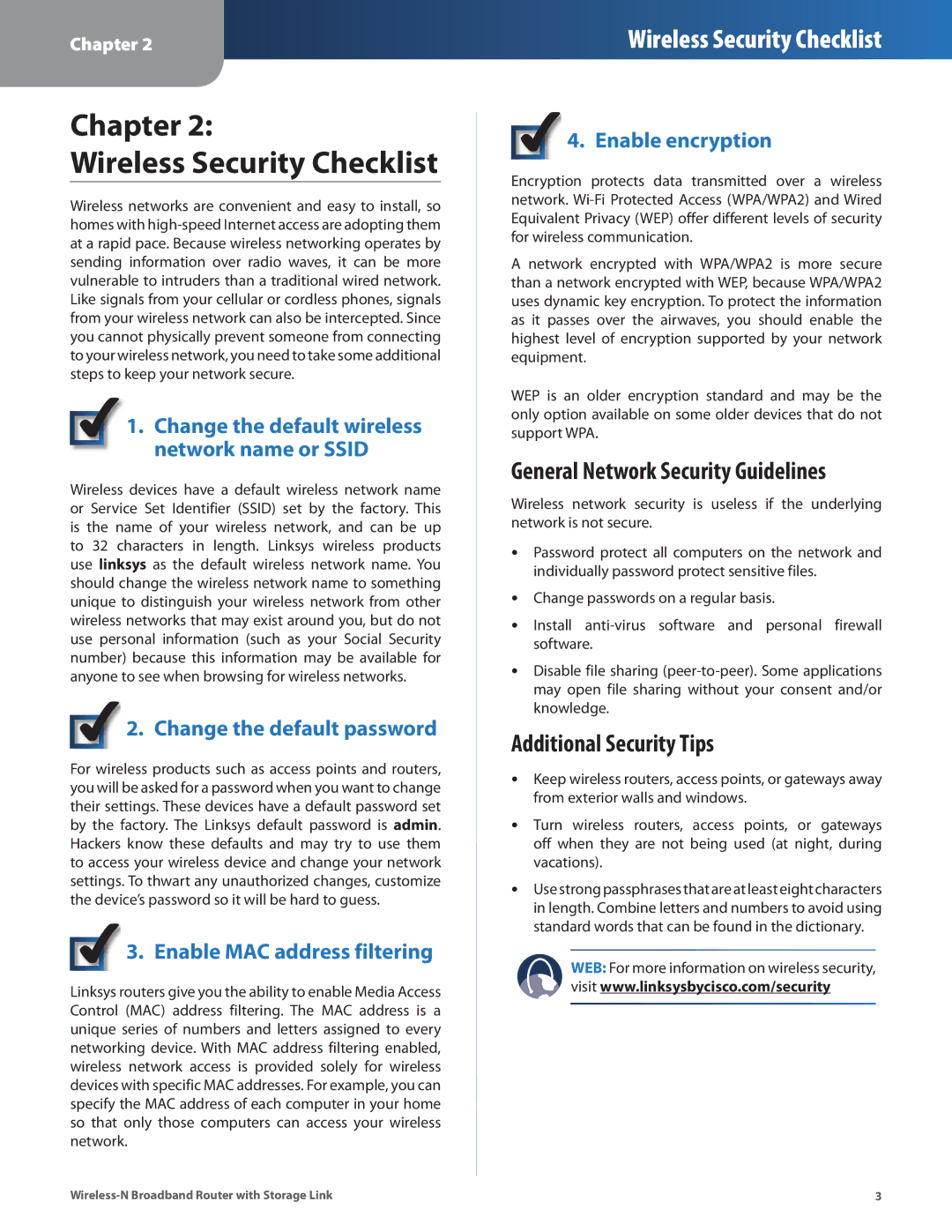 DeWalt WRT160NL manual General Network Security Guidelines, Additional Security Tips 