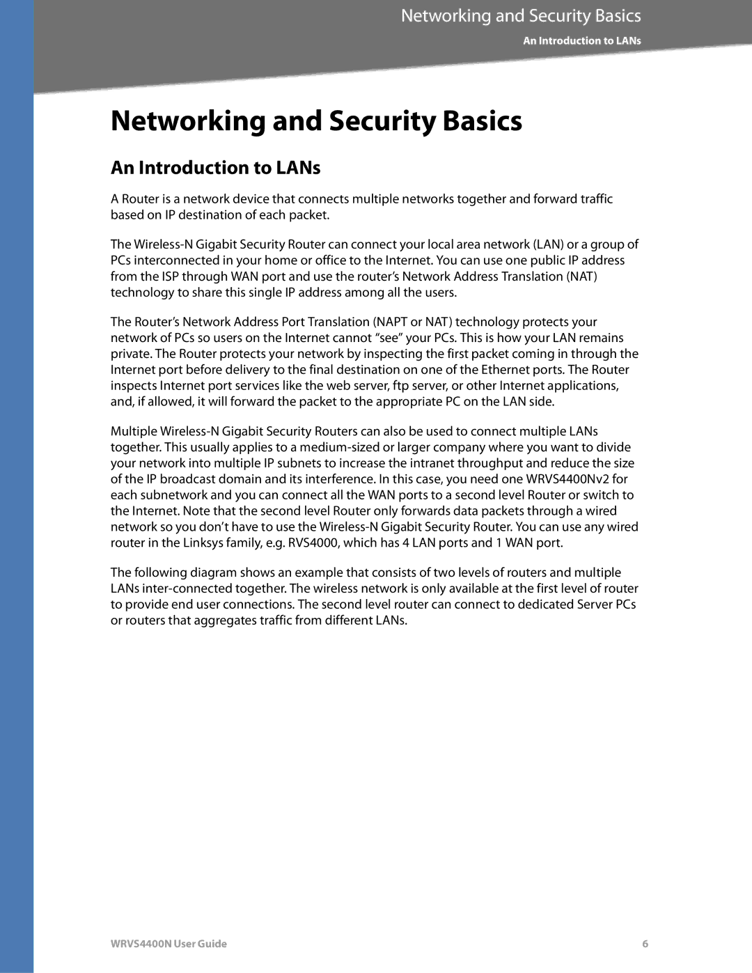 DeWalt WRVS4400N manual Networking and Security Basics, An Introduction to LANs 