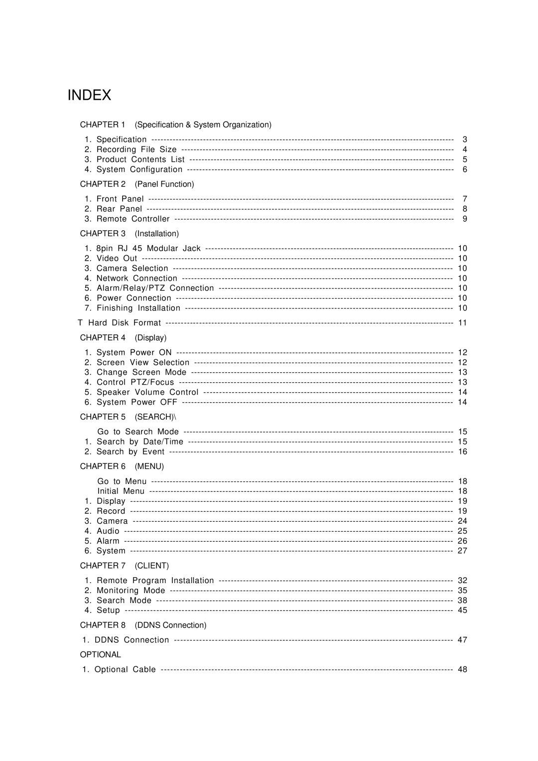 deXlan 047200 user manual Index 