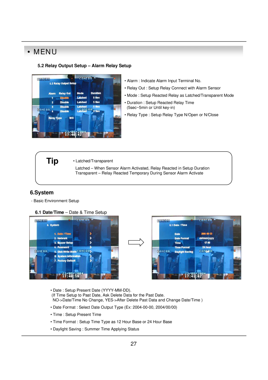 deXlan 047200 user manual System, Relay Output Setup Alarm Relay Setup 