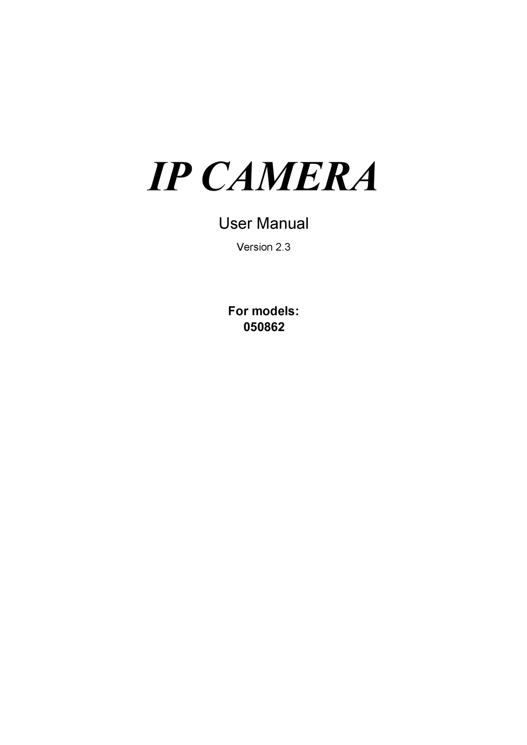 deXlan 050862 user manual IP Camera 