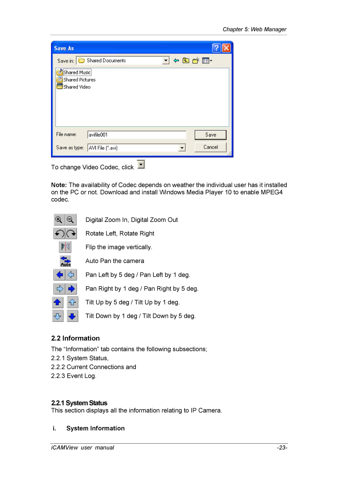 deXlan 050862 user manual System Status, System Information 