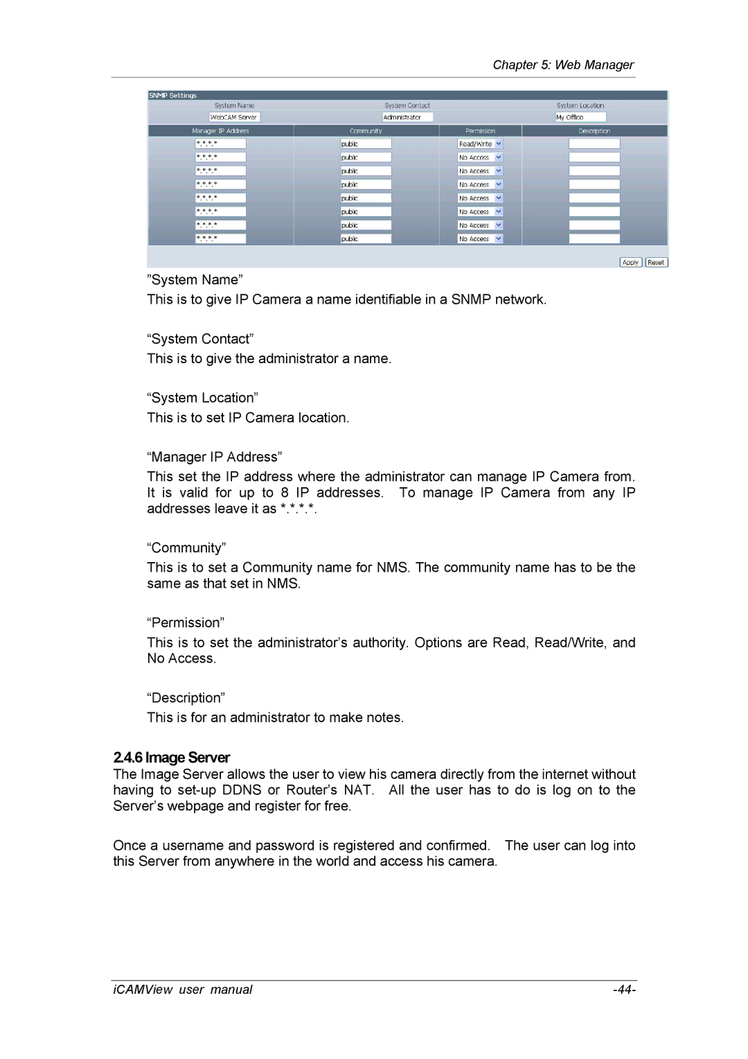 deXlan 050862 user manual Image Server 