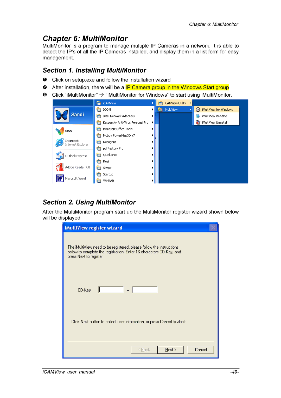 deXlan 050862 user manual Installing MultiMonitor 