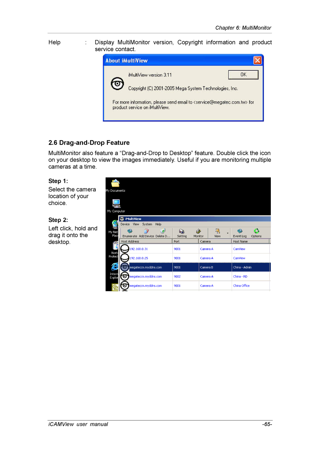 deXlan 050862 user manual Drag-and-Drop Feature, Step 