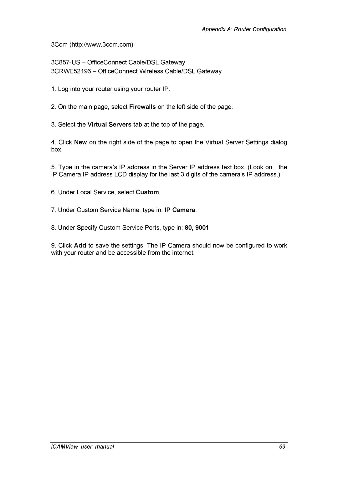 deXlan 050862 user manual Appendix a Router Configuration 