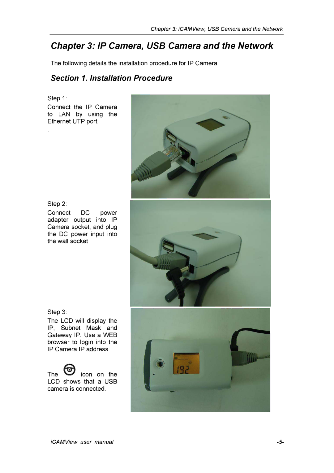 deXlan 050862 user manual IP Camera, USB Camera and the Network, Installation Procedure 