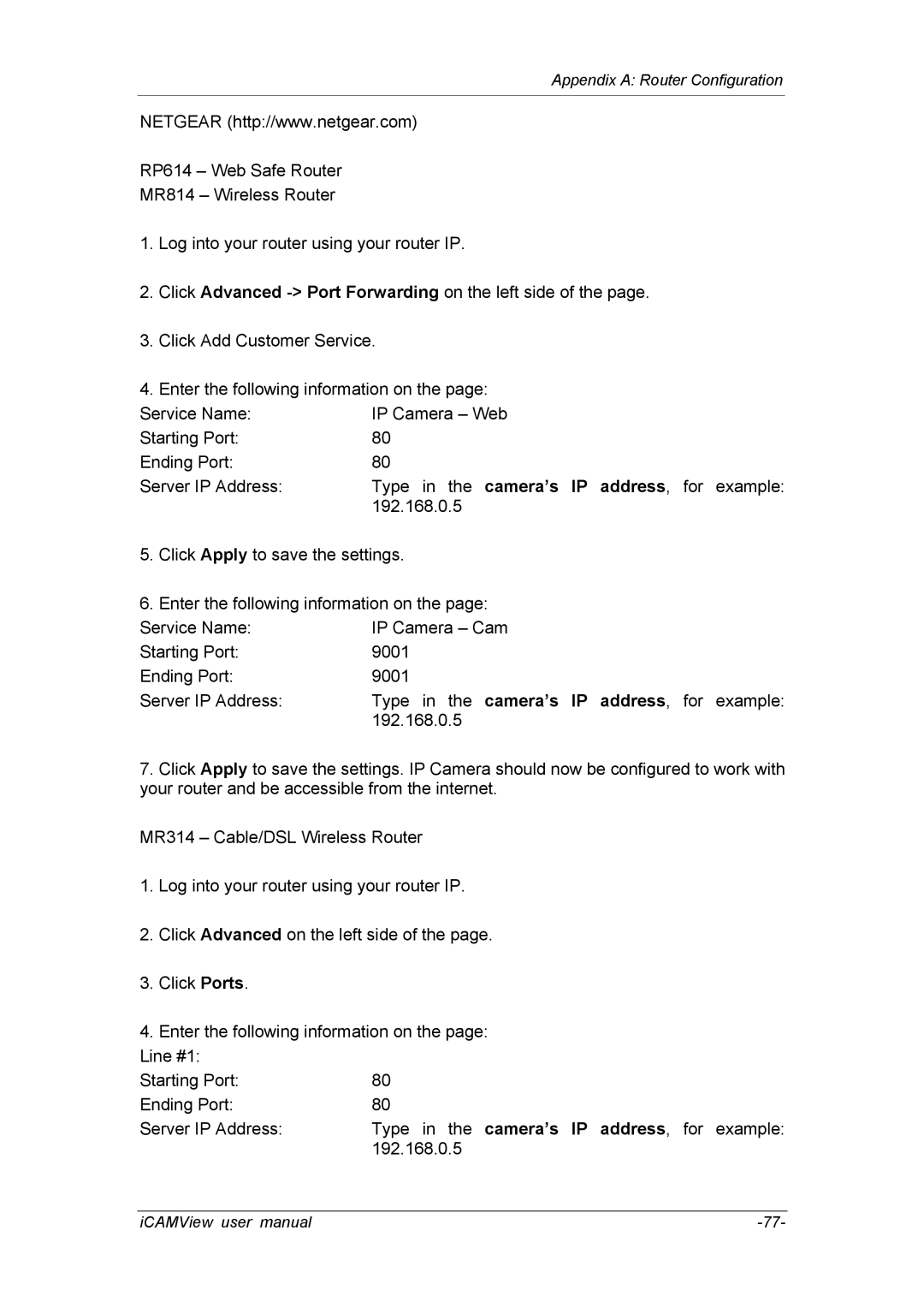 deXlan 050862 user manual Appendix a Router Configuration 