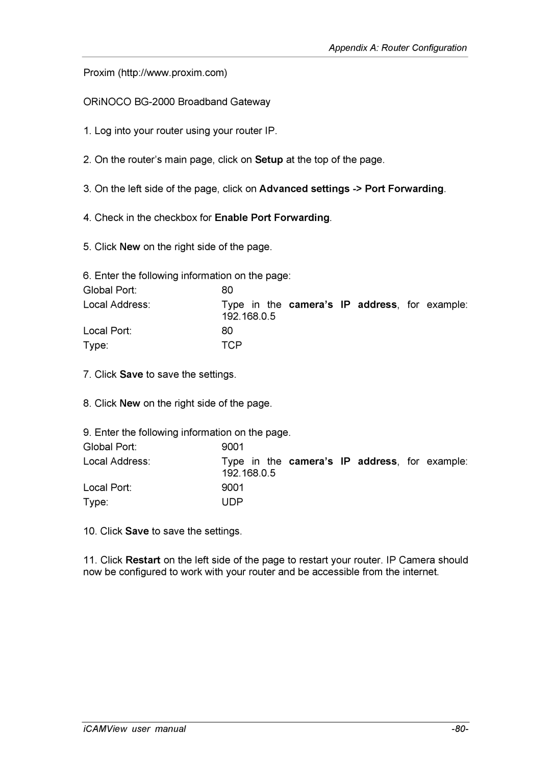 deXlan 050862 user manual Tcp 