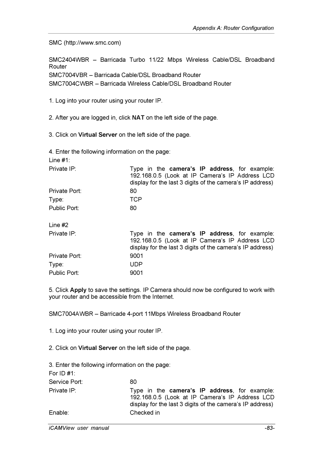 deXlan 050862 user manual Tcp 