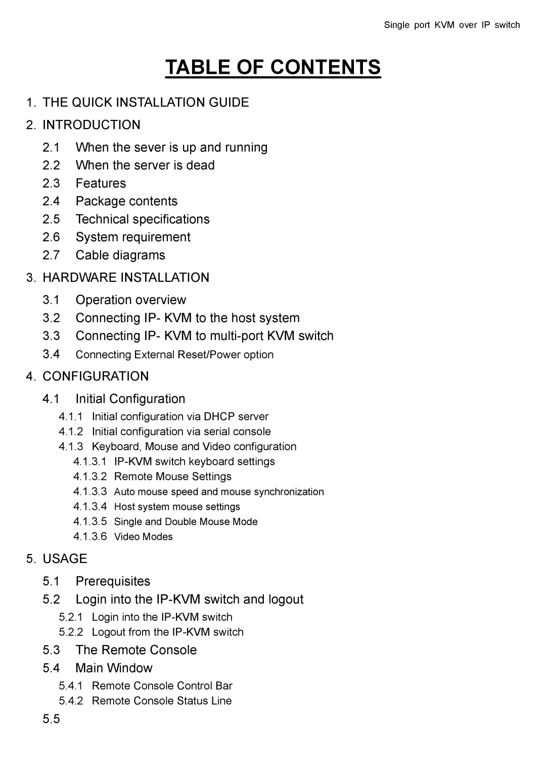 deXlan IP-KVM user manual Table of Contents 