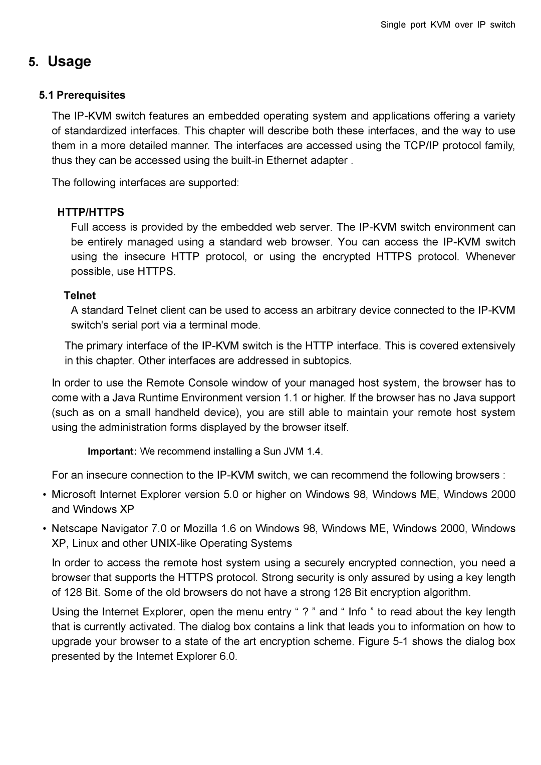 deXlan IP-KVM user manual Prerequisites, Telnet 