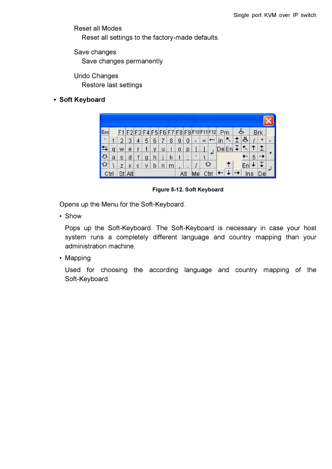 deXlan IP-KVM user manual Soft Keyboard 