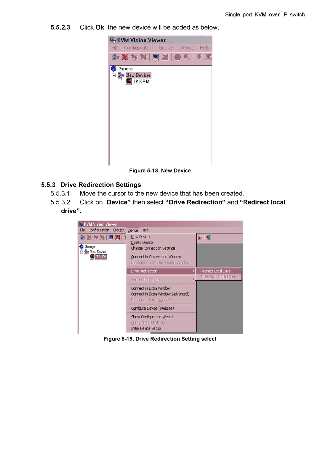 deXlan IP-KVM user manual Drive Redirection Settings, New Device 