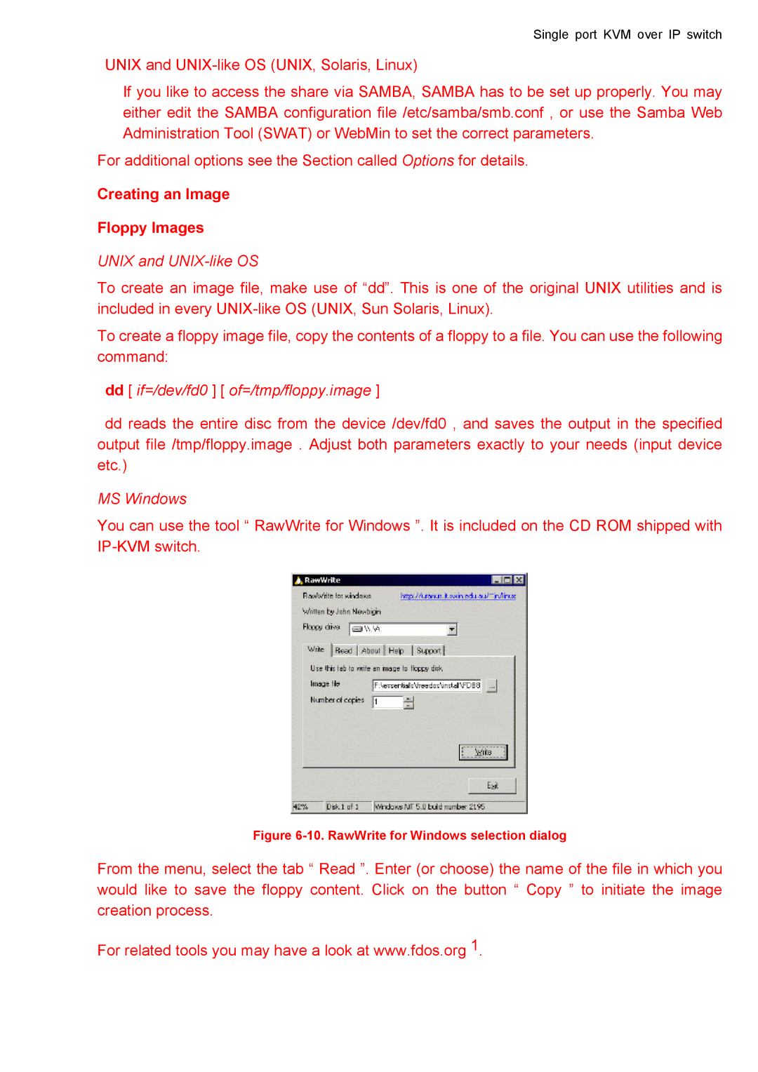 deXlan IP-KVM user manual Creating an Image Floppy Images 